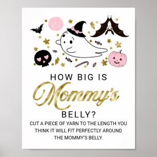 Halloween Baby Shower Mummy’s Belly Game Sign