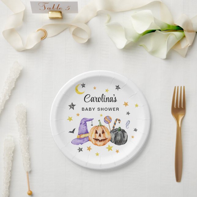 Halloween Baby Shower Paper Plate (Wedding)