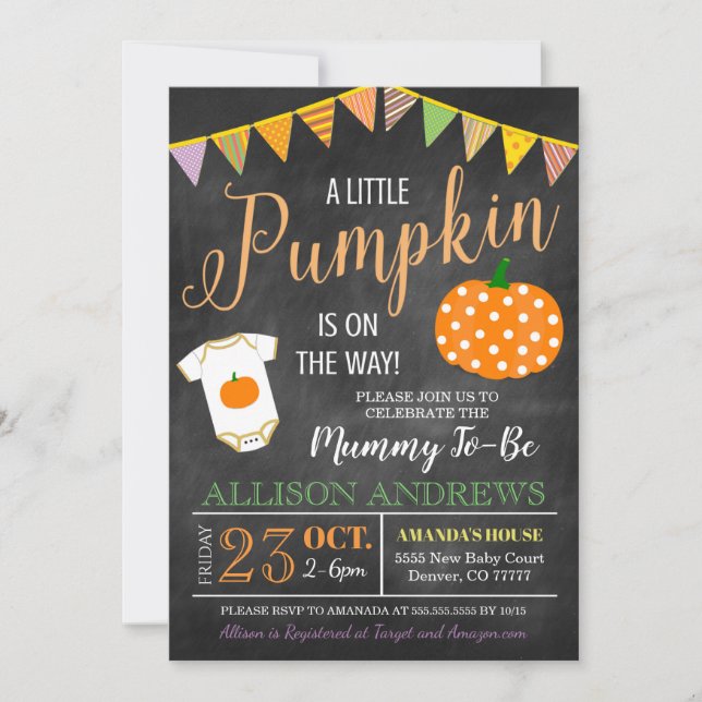 Halloween Baby Shower Party Invitation (Front)