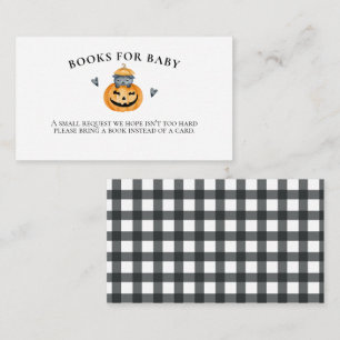 Halloween Baby Shower Pumpkin Books for Baby Enclosure Card