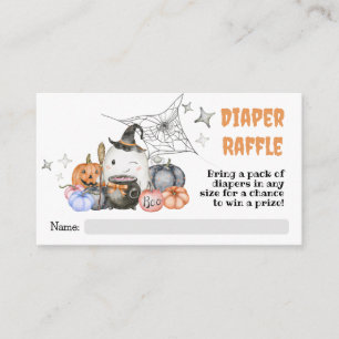Halloween Baby Shower Pumpkin Diaper Raffle Ticket Enclosure Card