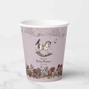 Halloween Baby Shower Purple Spooky Rocking Horse Paper Cups