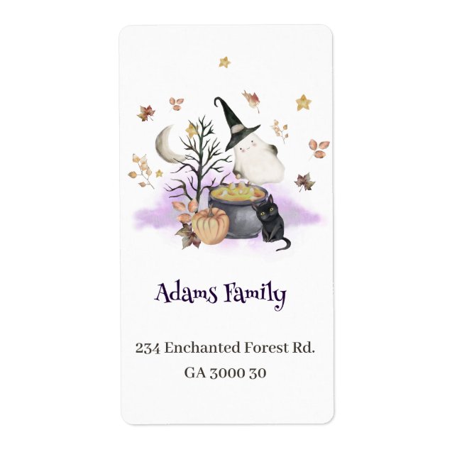 Halloween Baby Shower Return Address sticker (Front)