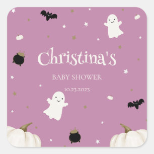 Halloween Baby Shower Square Sticker