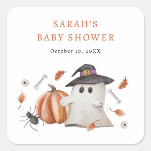 Halloween Baby Shower Square Sticker