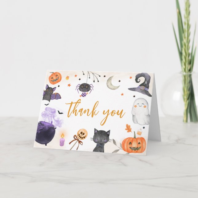 Halloween Baby Shower  Thank You Card (Front)