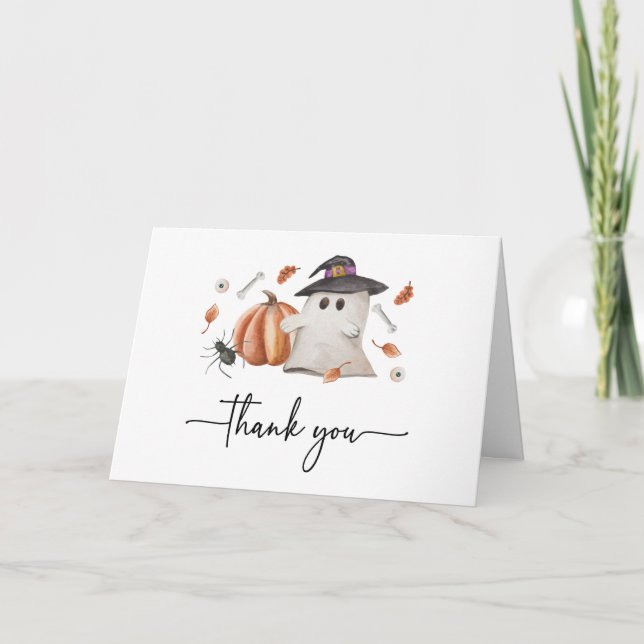 Halloween Baby Shower Thank You Card (Front)