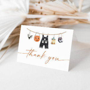 Halloween Baby Shower Thank You Card, Little Boo Card