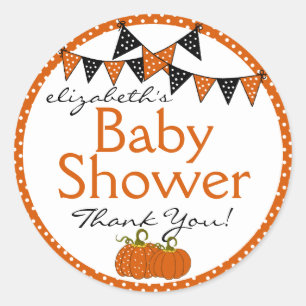 Halloween Baby Shower Thank You Classic Round Sticker