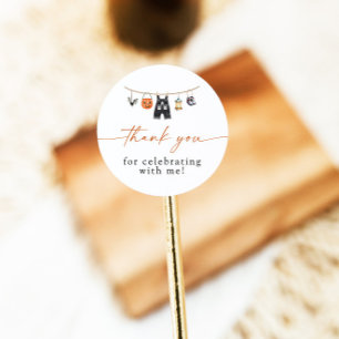 Halloween Baby Shower Thank You Favour Sticker