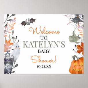 Halloween Baby Shower Welcome Sign