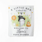 Halloween Baby Shower Welcome Sign Tapestry