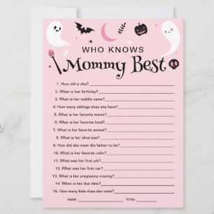 Halloween Baby Shower Who Knows Mum Best Game Card