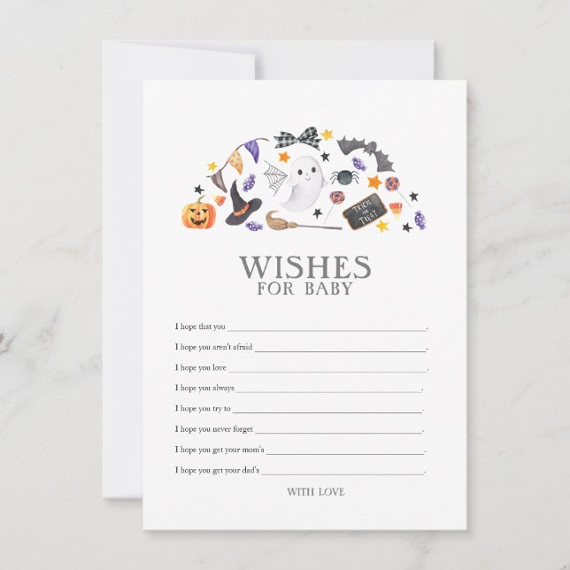 Halloween Baby Shower, Wishes for Baby Card (Front)