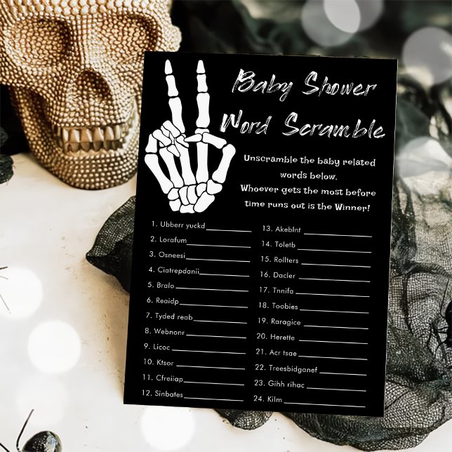 Halloween Baby Shower Word Scramble Game Card (Creator Uploaded)