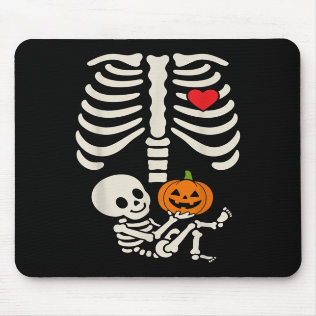 Halloween Baby Skeleton Heart Pregnancy Outfit  Mouse Mat (Front)