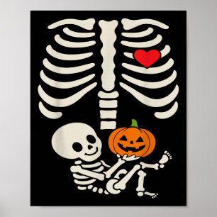 Halloween Baby Skeleton Heart Pregnancy Outfit  Poster