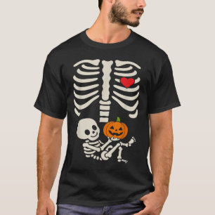 Halloween Baby Skeleton Heart Pregnancy Outfit T-Shirt