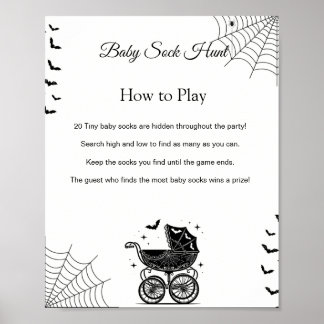 Halloween Baby Sock Hunt Baby Shower Game Sign