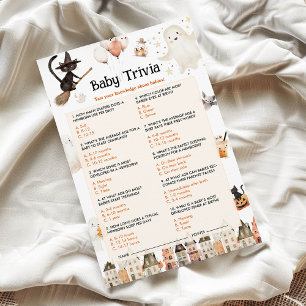 Halloween Baby Trivia Baby Shower Game