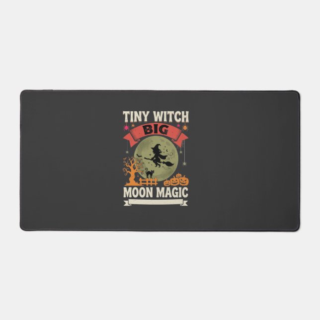 Halloween Baby Witch Moon Magic Desk Mat (Front)