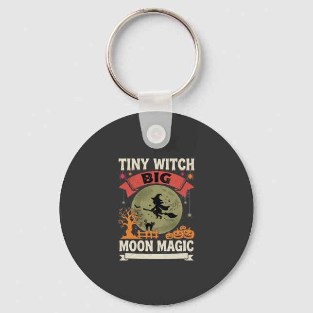 Halloween Baby Witch Moon Magic Key Ring (Front)