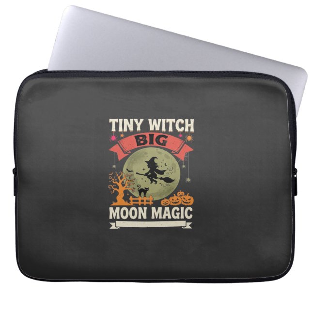 Halloween Baby Witch Moon Magic Laptop Sleeve (Front)
