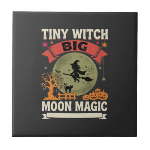 Halloween Baby Witch Moon Magic Tile