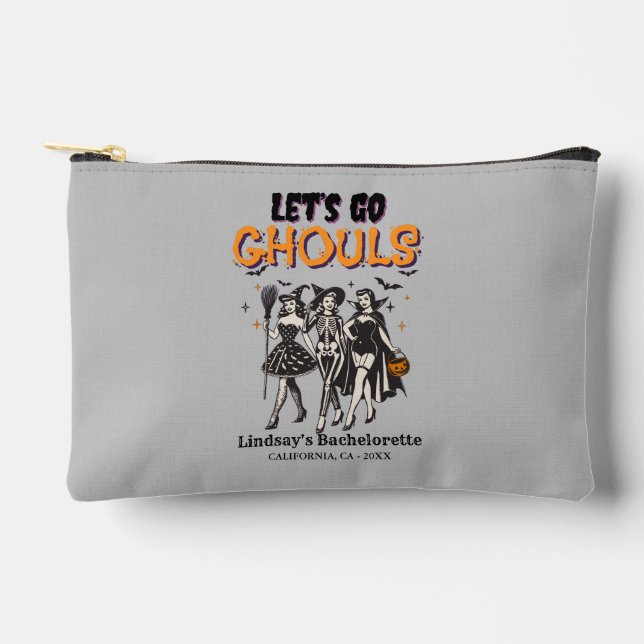 Halloween Bachelorette let's go ghoul Accessory Pouch (Front)