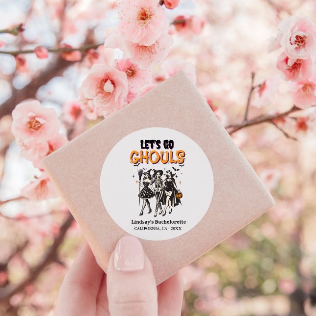 Halloween Bachelorette let's go ghoul Classic Round Sticker (Creator Uploaded)