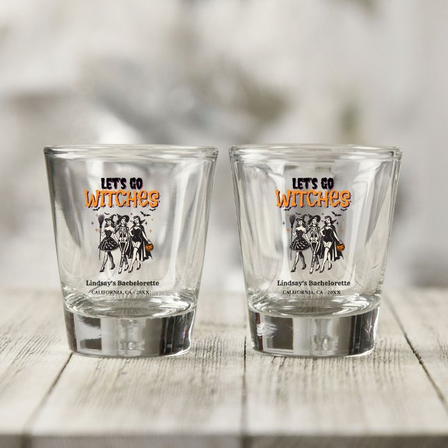 Halloween Bachelorette let's go Witches Shot Glass (Creator Uploaded)