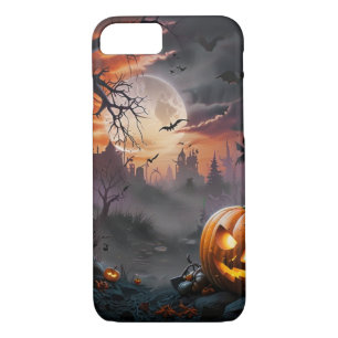 Halloween Background in Orange and Grey Tones iPhone 8/7 Case