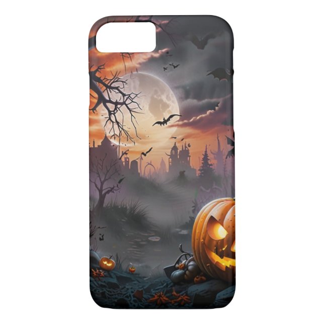 Halloween Background in Orange and Grey Tones Case-Mate iPhone Case (Back)