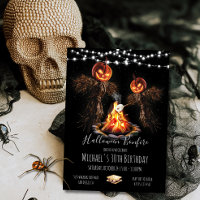 Halloween Backyard Bonfire string of lights