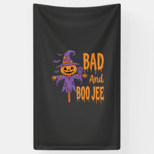 Halloween Bad And Boo Jee Scarecrow Graphic Banner