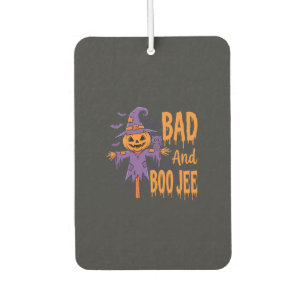 Halloween Bad And Boo Jee Scarecrow Graphic Car Air Freshener