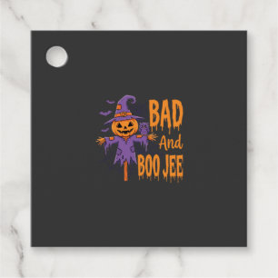 Halloween Bad And Boo Jee Scarecrow Graphic Favour Tags