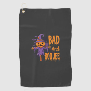 Halloween Bad And Boo Jee Scarecrow Graphic Golf Towel