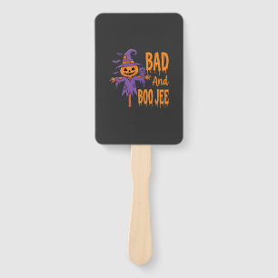 Halloween Bad And Boo Jee Scarecrow Graphic Hand Fan