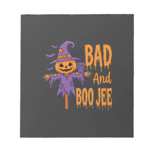 Halloween Bad And Boo Jee Scarecrow Graphic Notepad