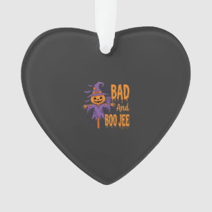 Halloween Bad And Boo Jee Scarecrow Graphic Ornament
