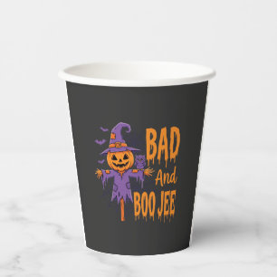 Halloween Bad And Boo Jee Scarecrow Graphic Paper Cups