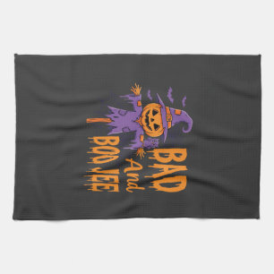 Halloween Bad And Boo Jee Scarecrow Graphic Tea Towel