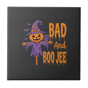 Halloween Bad And Boo Jee Scarecrow Graphic Tile