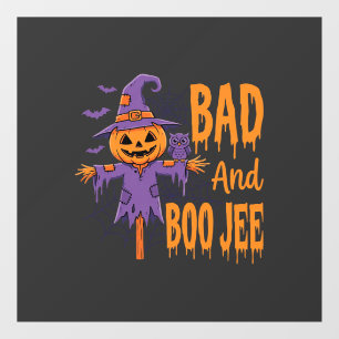 Halloween Bad And Boo Jee Scarecrow Graphic Window Cling