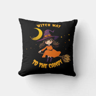 halloween bad witch pumpkin vibes cushion