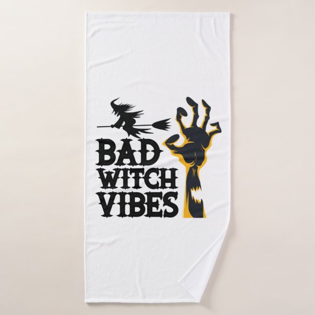 Halloween Bad Witch Vibes Birthday Bath Towel (Bath Towel)