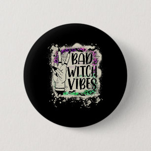 Halloween Bad Witch Vibes Peace Hand Sign Hallowee 6 Cm Round Badge