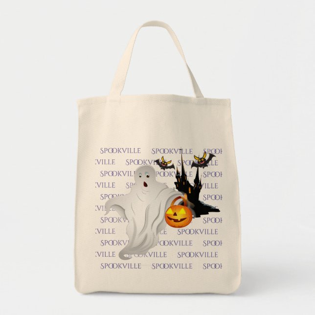 Halloween Bag-Ghost Tote Bag (Front)
