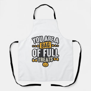Halloween Bag Of Treats Vintage Vector Design_1 Apron